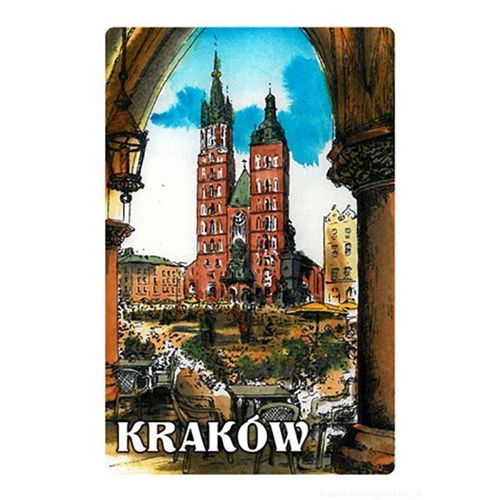 Magnes na lodówkę z efektem 3D Kraków obraz kościół Mariacki