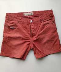 Spodenki męskie jeansy SOLID, kolor czerwony, rozm. XL SLIM Stretch