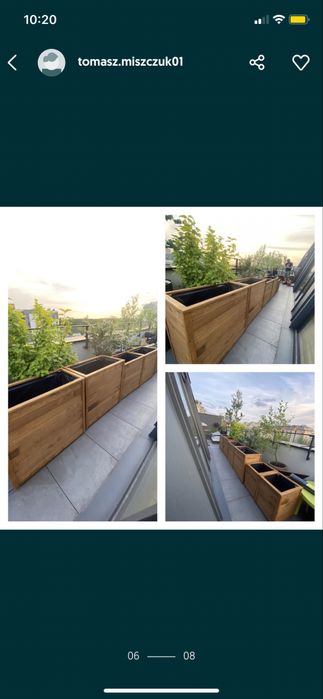 Donice drewniane, donice z drewna, donice ogrodowe.