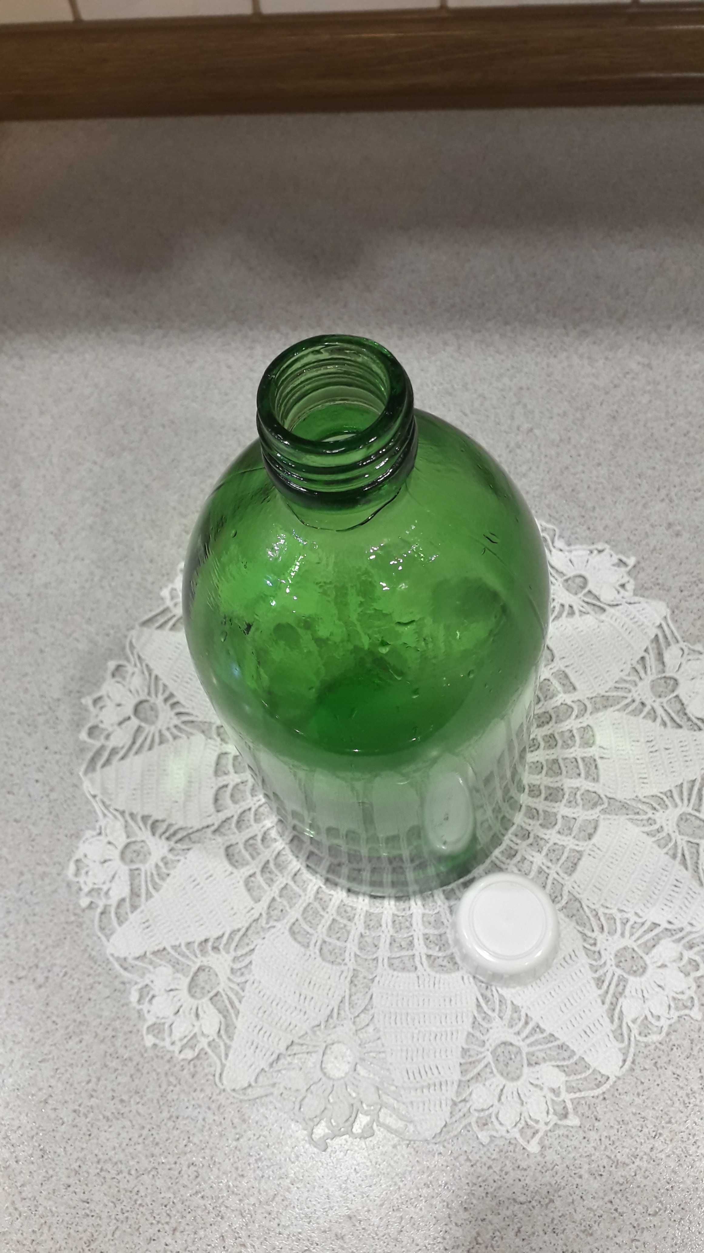 Stara apteczna butelka z zielonego szkła 1000 ml