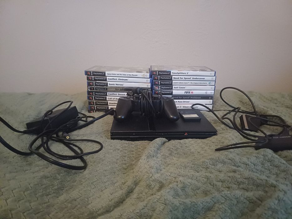 PlayStation 2 slim + 18 gier