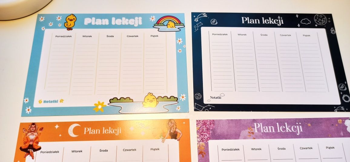 Julia żugaj moontale zestaw 4 szt plan lekcji zugaj