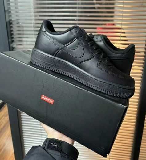 Buty Nike Air Force 1 X Supreme Czarny Damskie i Meskie Rozmiar.39