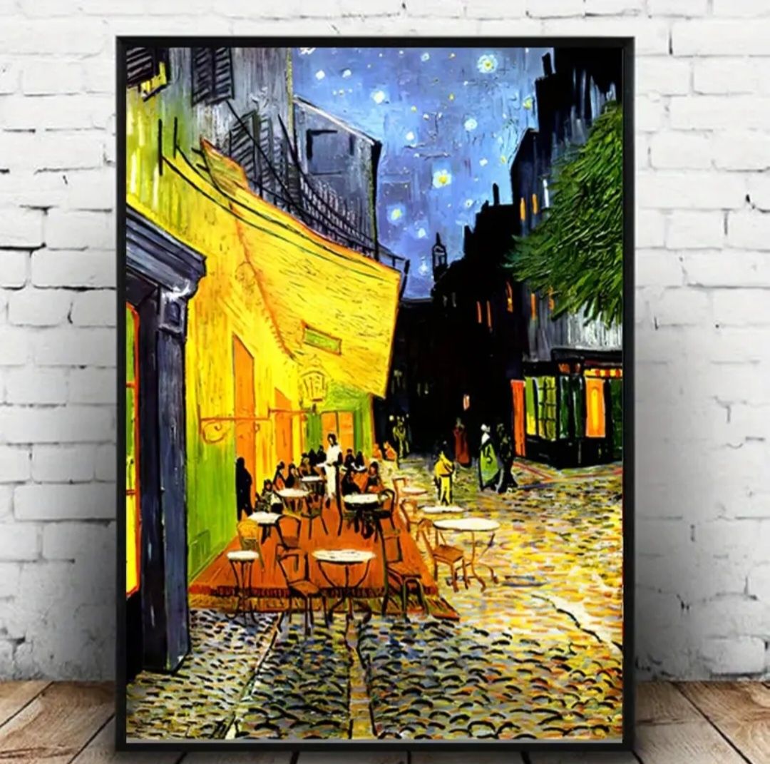 Taras kawiarni - Van Gogh. Reprodukcja cyfrowa na płótnie 50x70