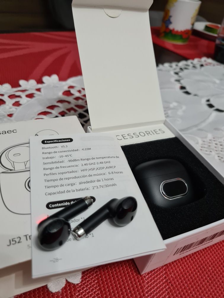 Drsaec Słuchawki bezprzewodowe J52 douszne Bluetooth czarne