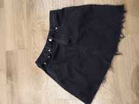 Spódnica mini H&M czarna 36 dżinsowa denim jeans