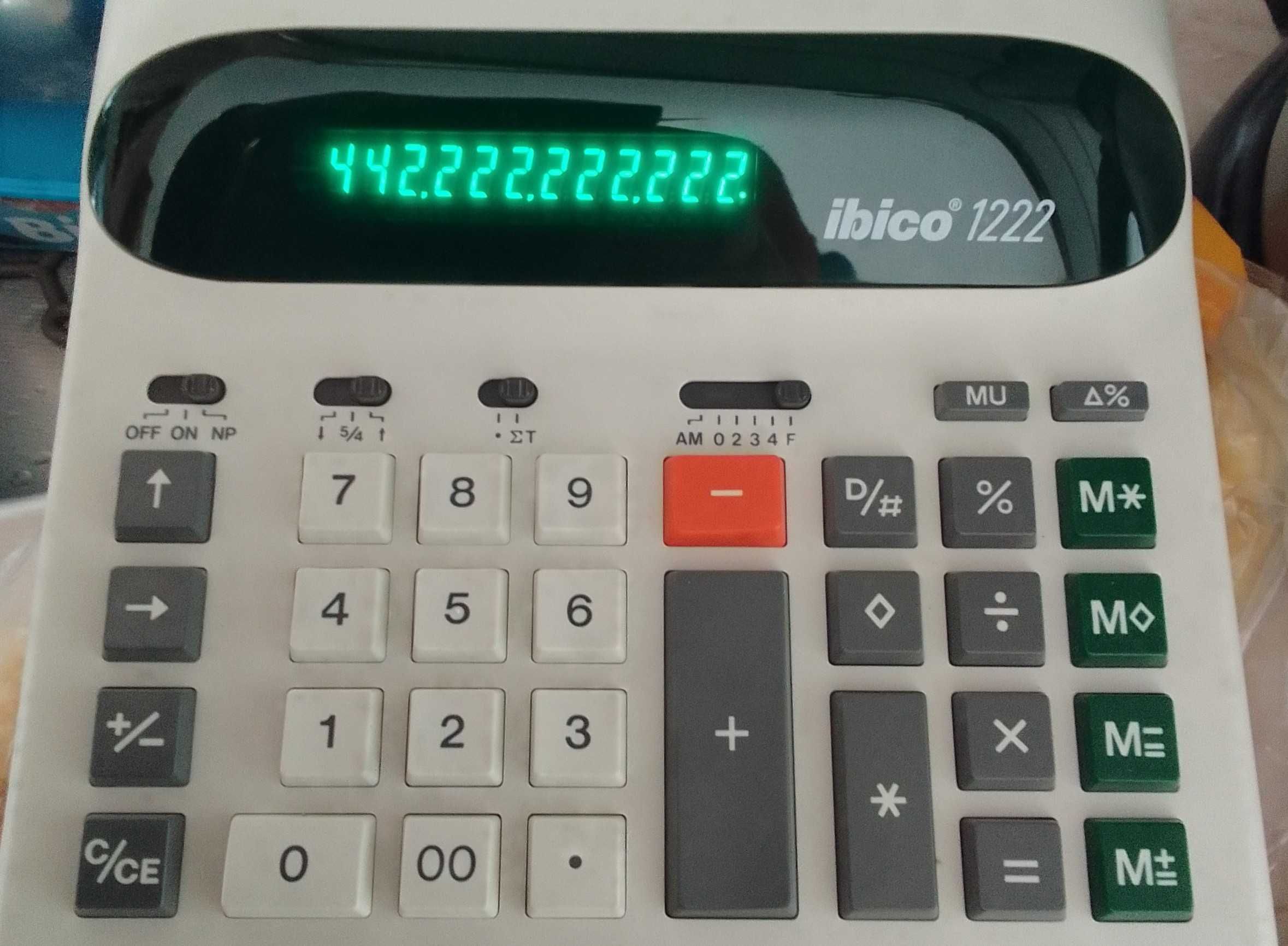 Kalkulator biurowy IBICO 1222 z drukarką + 4 rolki papieru NOWY Tanio!