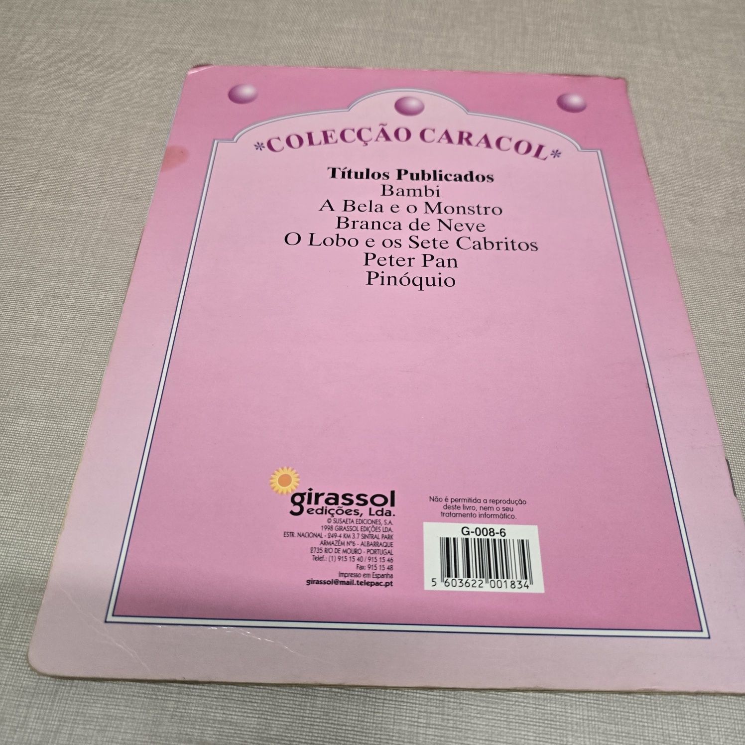 Livro  HISTORIA PINÓQUIO  da Girassol