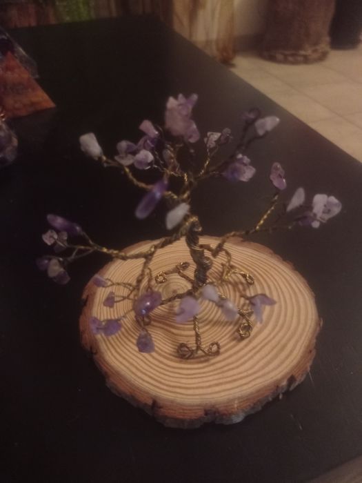 Vendo árvore da vida em pedra de ametista