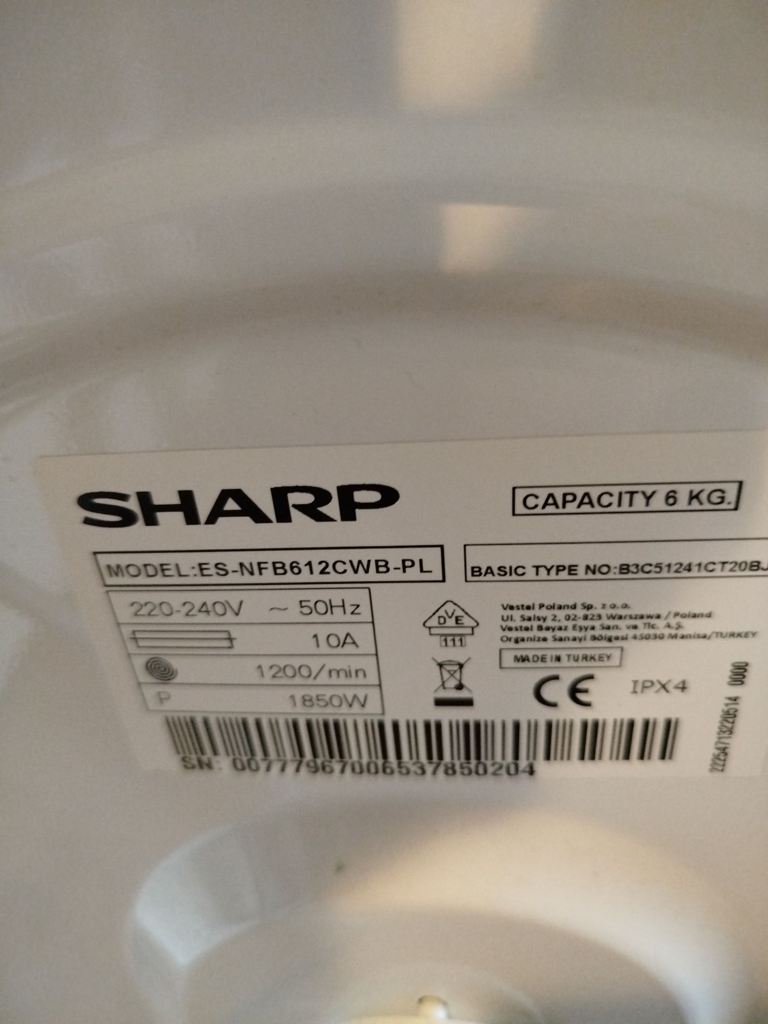 Pralka SHARP 40/60