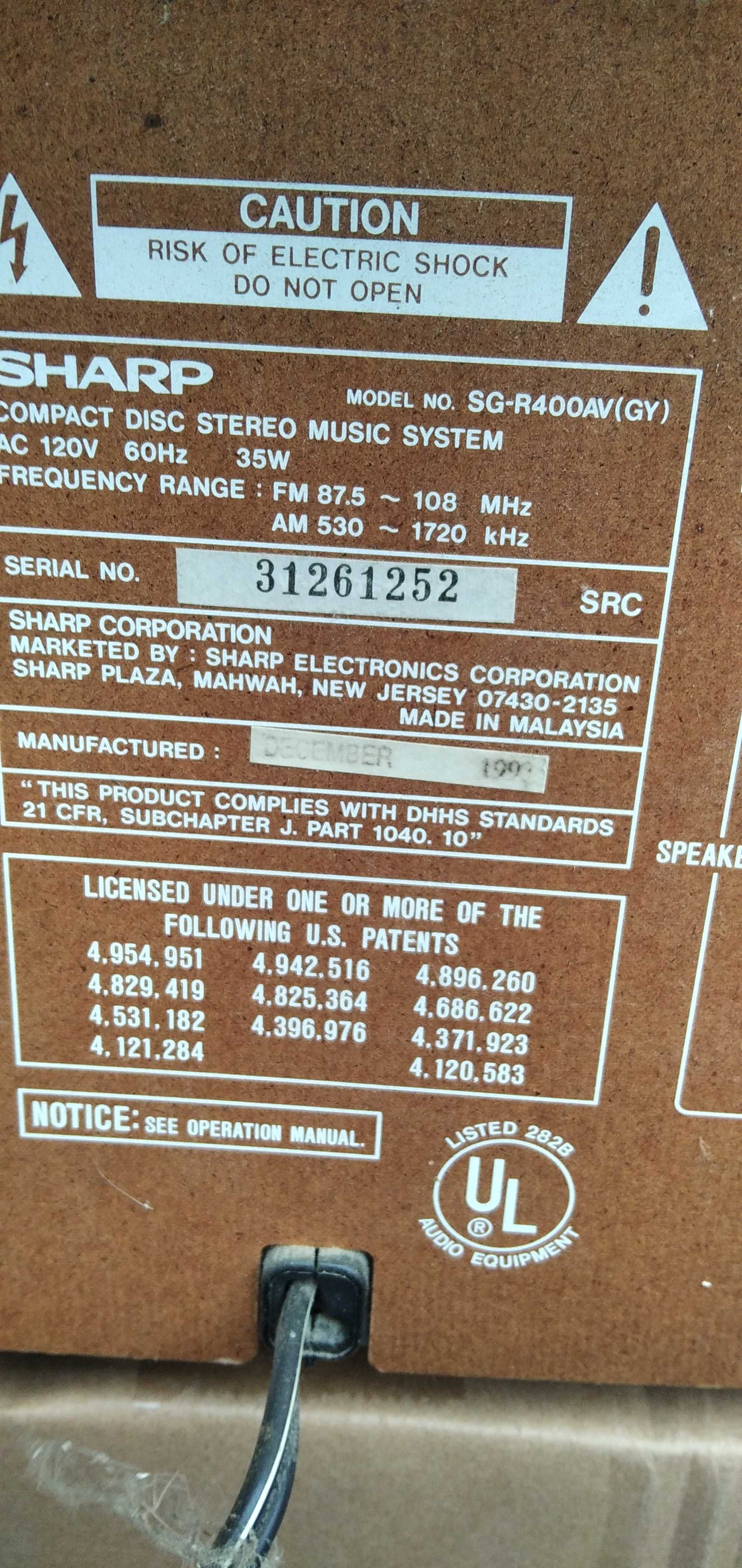 Магнитофон Sharp SG-R 400 AV