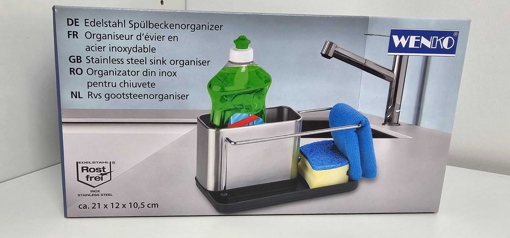 Organizer do Zlewu z 4 przegródkami Wenko srebrny