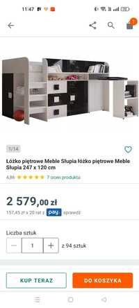 Łóżko dziecięce pietrowe plus biurko