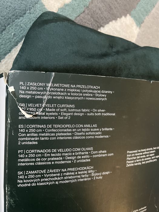 Zasłony Smukee welwetowe zielone