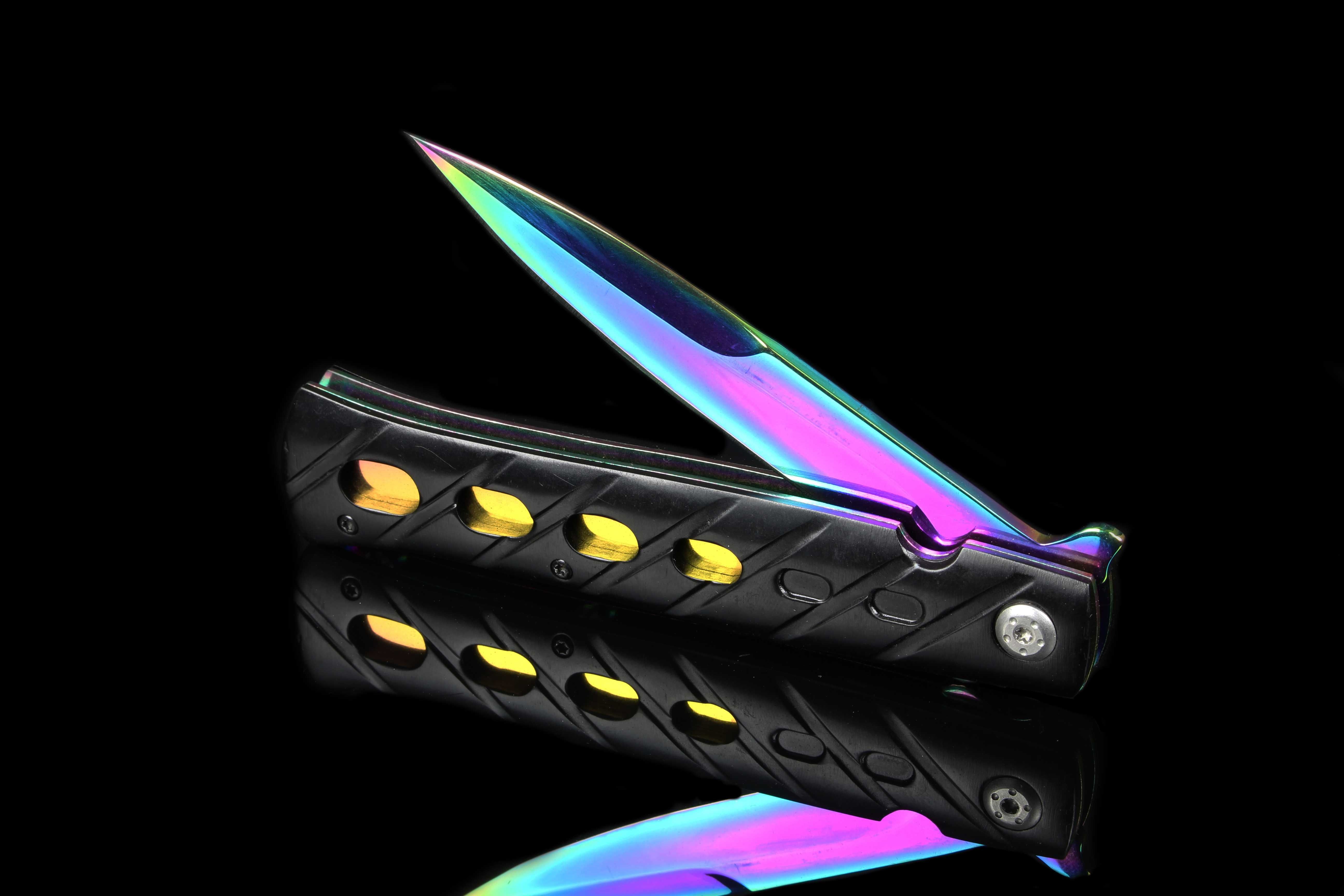 Nóż scyzoryk sztylet Rainbow Tęczowy USA Design F7