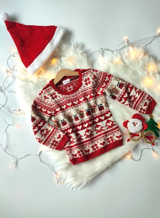 Świąteczny sweter dla dziewczynki – rozmiar 98