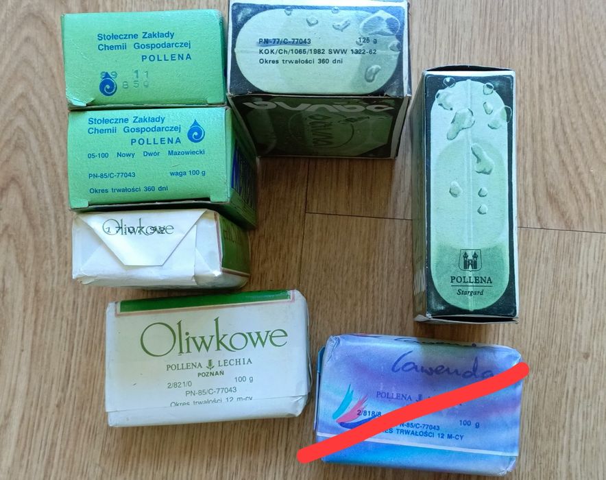 Mydło PRL Pollena monsun, oliwkowe i sauna