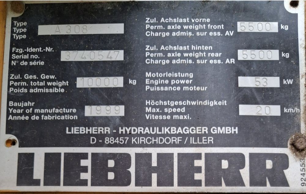 Koparka kołowa Liebherr 308