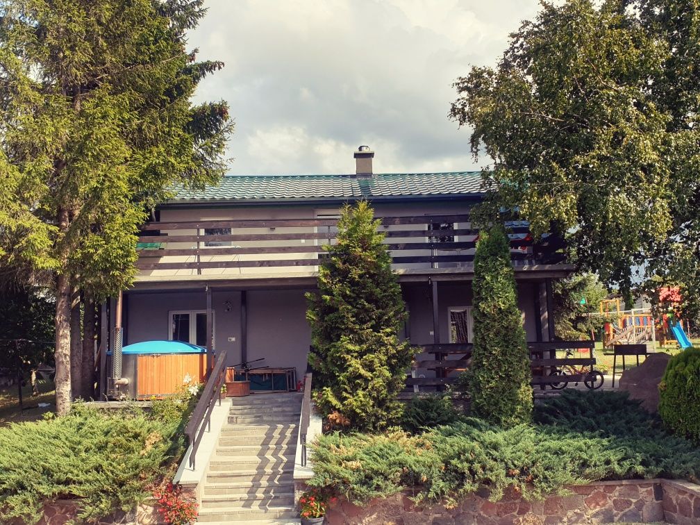 Wolne 12os jezioro Sauna 3 sypialnie domek bania z jacuzzi