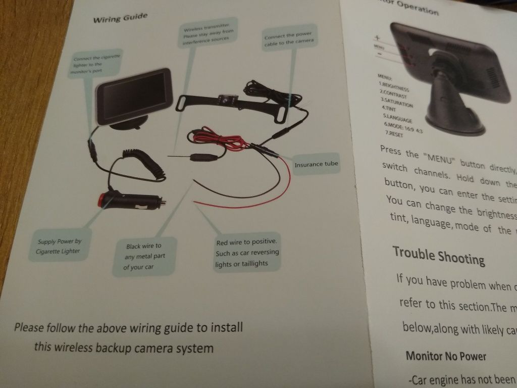 Kamera wi-fi cofania z monitorem