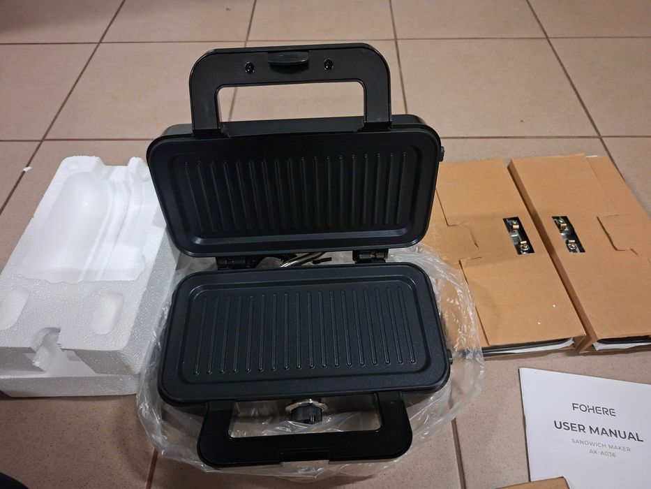 Toster 1200 W opiekacz do kanapek grill gofrownica 3 w 1, 5-biegowa