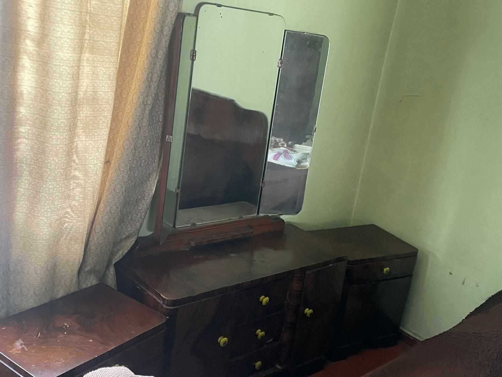 Toaletka z lustrem do renowacji + 2 szafki nocne | vintage, PRL