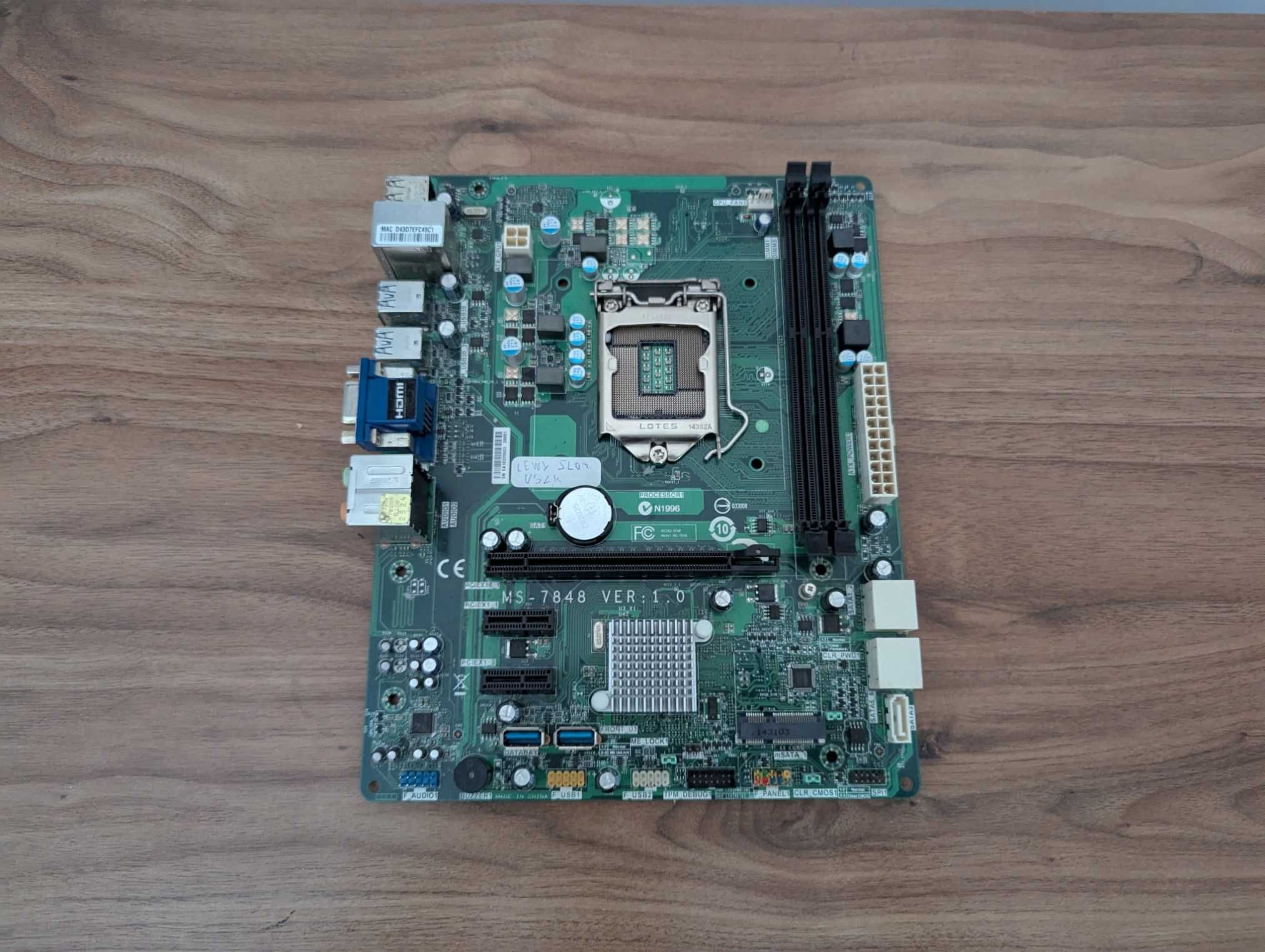 Płyta główna Msi MS-7848 Intel H81 1150 DDR3 USB 3.0 HDMI MicroATX