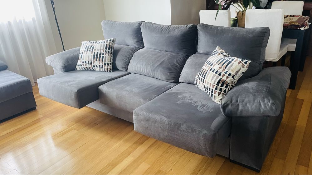 Sofá 3 lugares com chaise longue