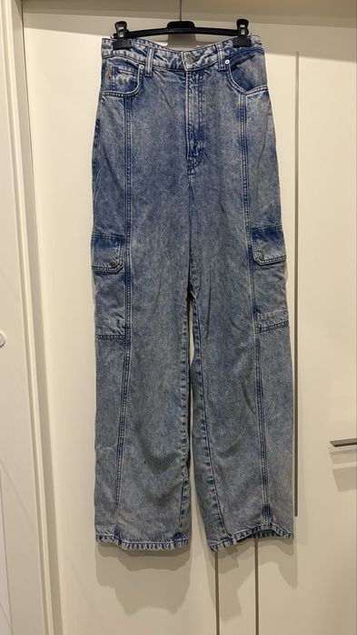 Jeansy BOSS cargo, denim vintage, rozmiar 36