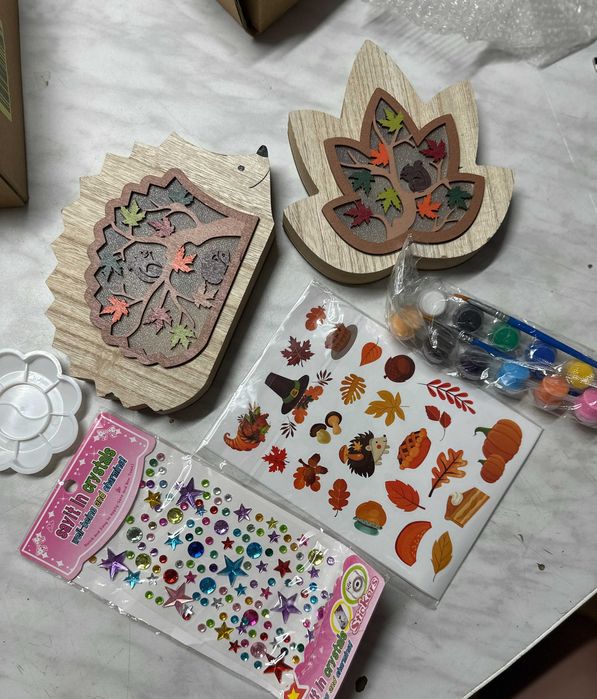 Lampy Dekoracyjne Jesienne 3D – Zestaw 2 sztuk z LED, DIY, 12 kolorów