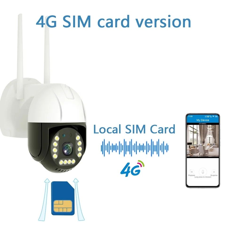 Kamera Zew 4G LTE SIM 4K 5MP,10xZoom,Internet LAN RJ45 +KartaSD64GB