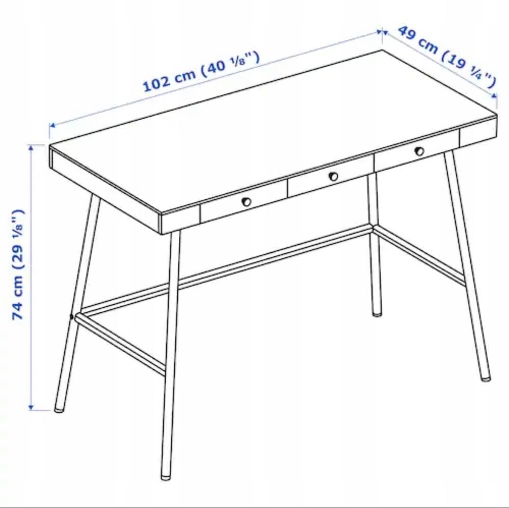 Biurko bambusowe w stylu Boho IKEA Lillasen | 2 sztuki