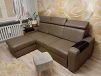 Sofa rozkładana skóra naturalna