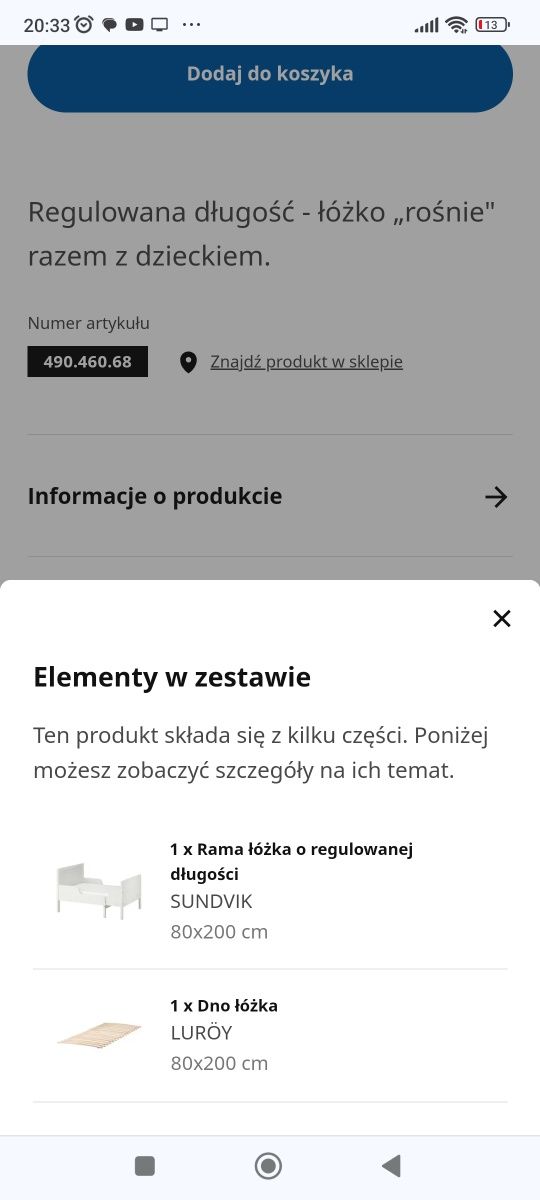 Łóżko dla dzieci IKEA-550 zł OKAZJA