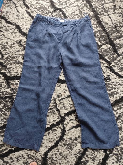 East modne szerokie spodnie damskie len 100% r.18 XXL