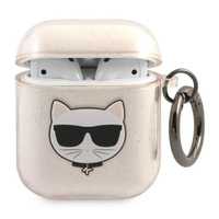 Karl Lagerfeld Choupette Head Glitter - Etui Airpods (Złoty)