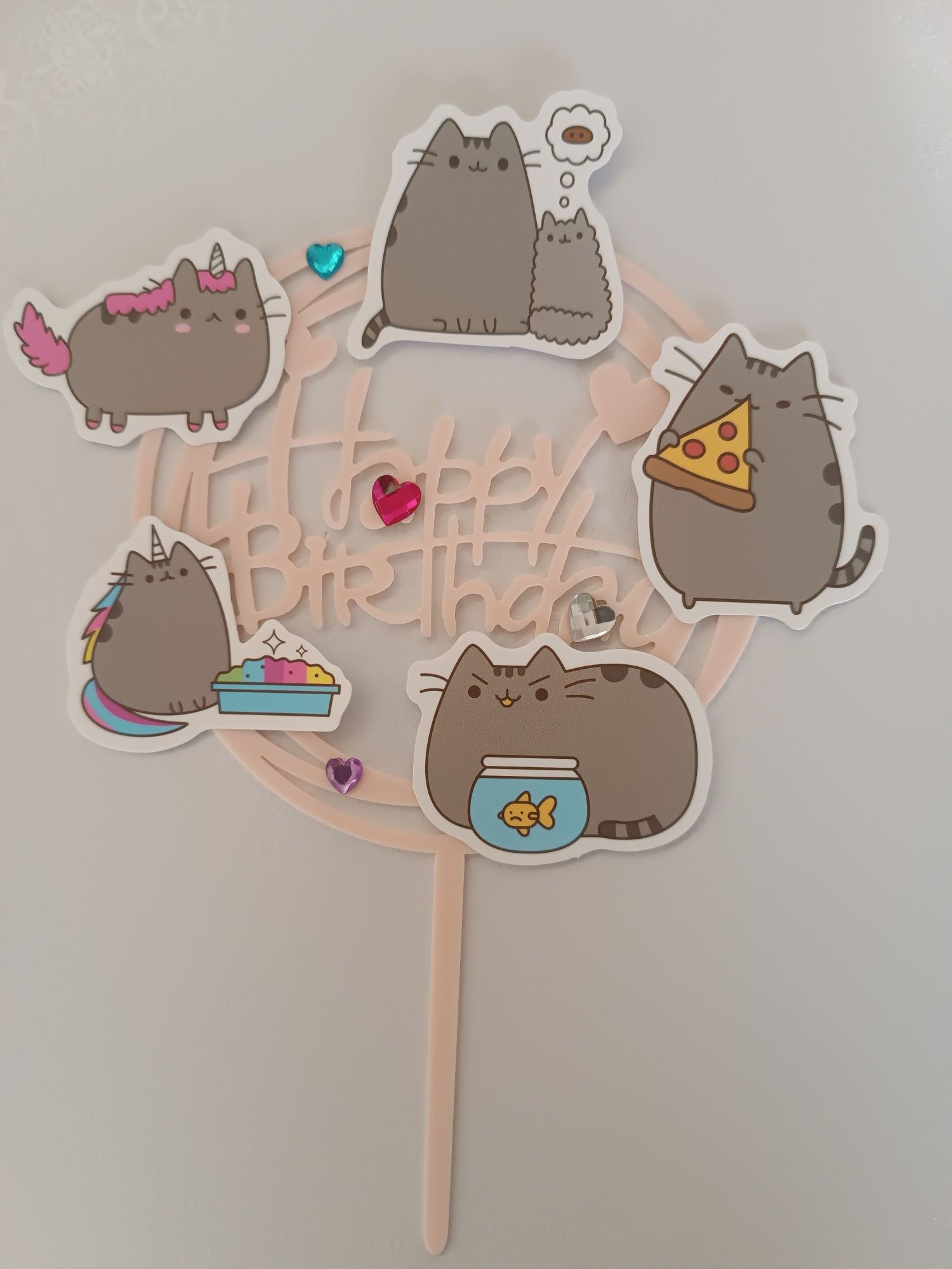 Topper na tort kot pusheen