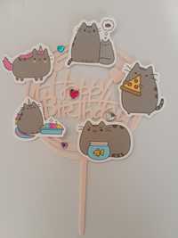 Topper na tort kot pusheen