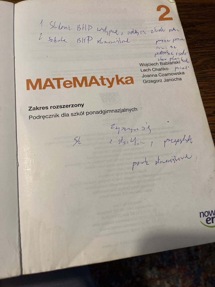 Matematyka. Zakres rozszerzony. Nowa Era.