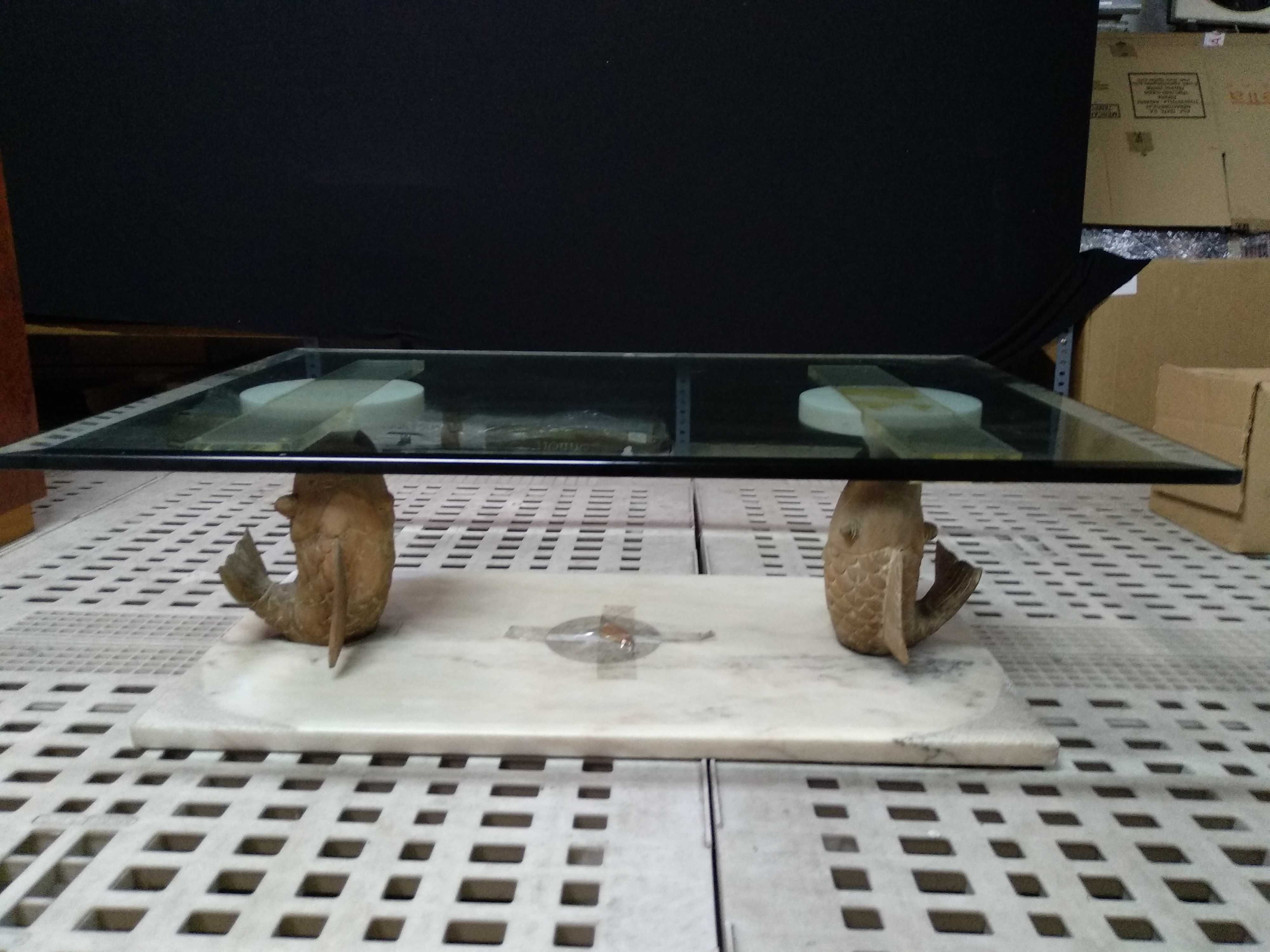 Mesa de Centro de Sala de Estar com 2 Peixes - Mesinha de apoio