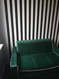 Sofa 2 osobowa rozkładana zielona