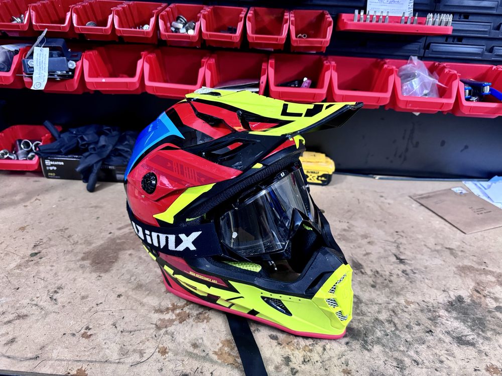 Kask motocyklowy z goglami Cross Enduro