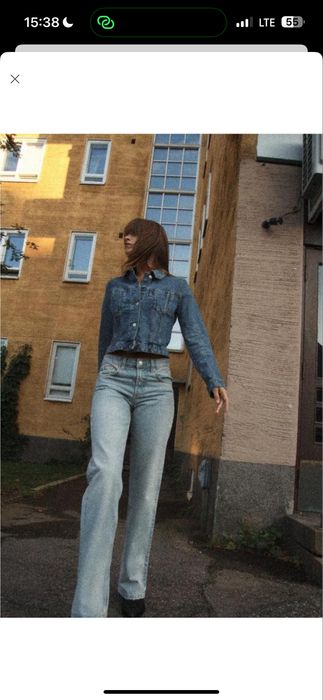 Джинси wide leg mid-rise full length