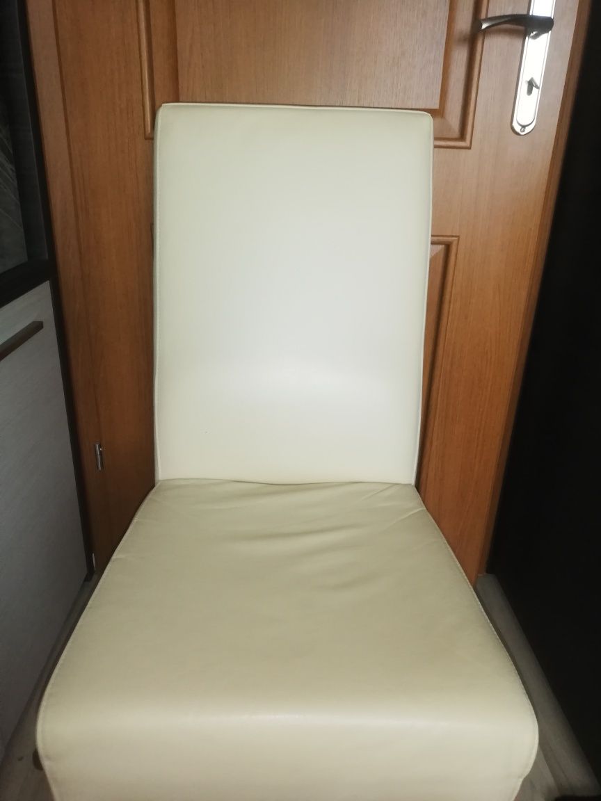 Krzesło, krzesła skórzane, skóra naturalna, kremowy, kremowe.