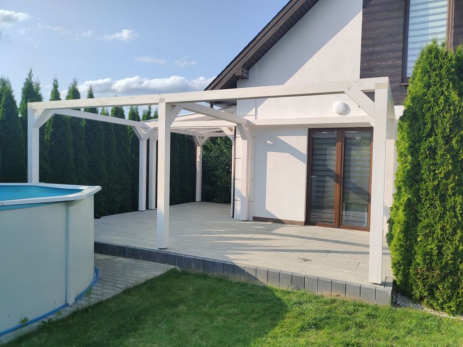 Konstrukcje drewniane tarasy zadaszenia altany pergole wiaty schody