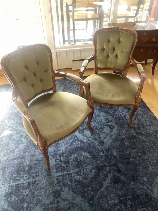 Komplet w stylu ludwik  sofa i dwa krzesła