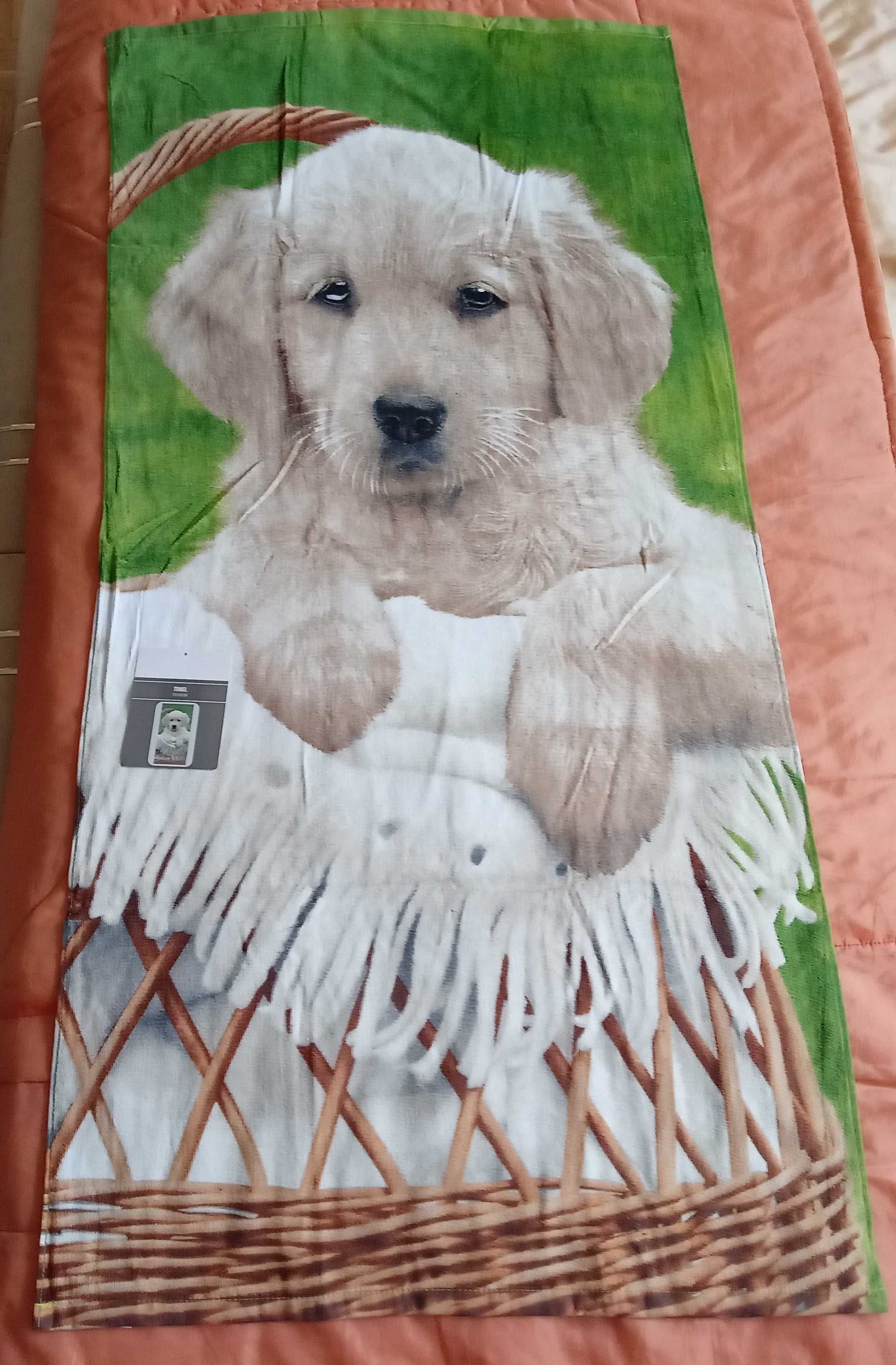 Ręcznik bawełniany z pieskiem 70x140