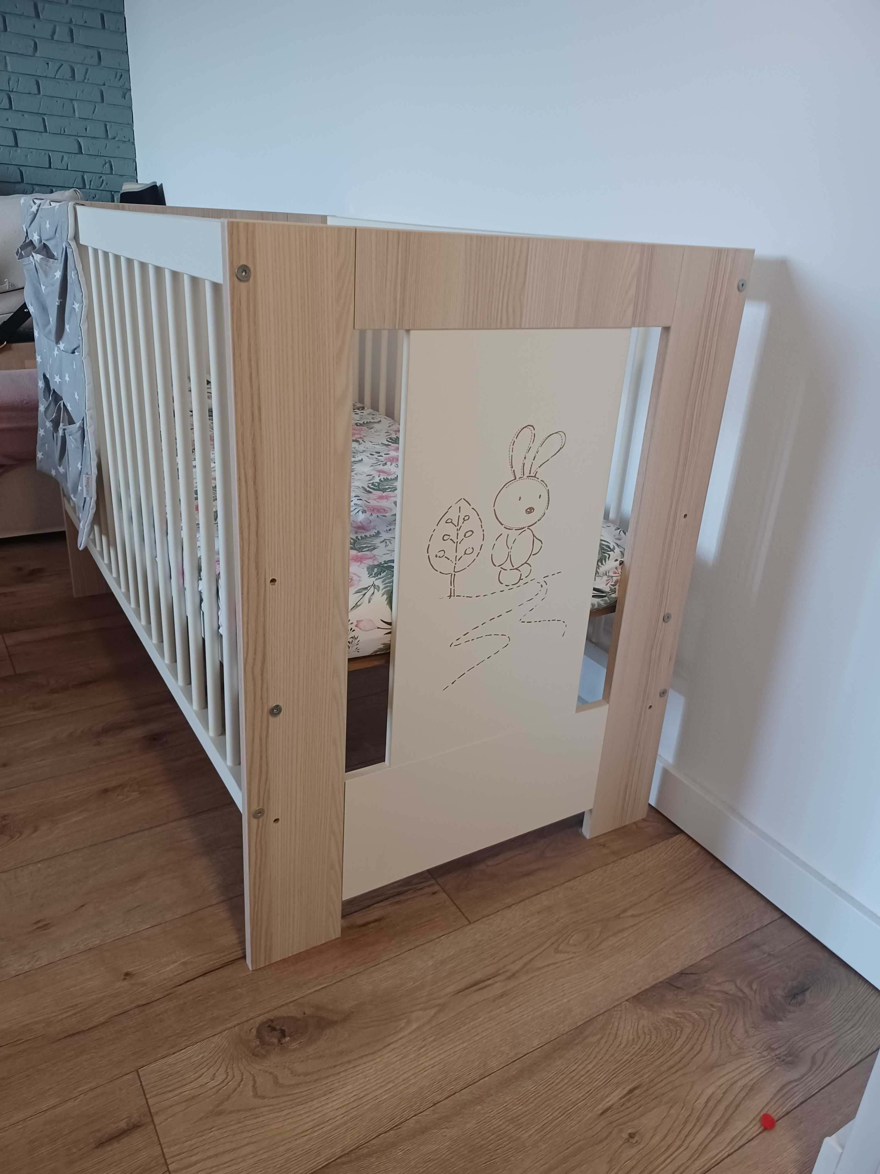 Łóżeczko dziecięce KLUPŚ  króliczek 60x120 z materacem