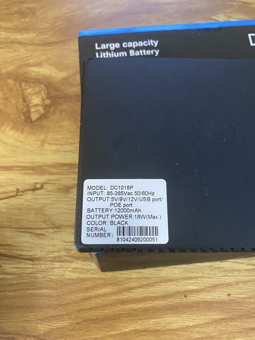 ДЖБ УПС безперебійник павербанк для роутера 12000 mAh, 5V/9V/12V