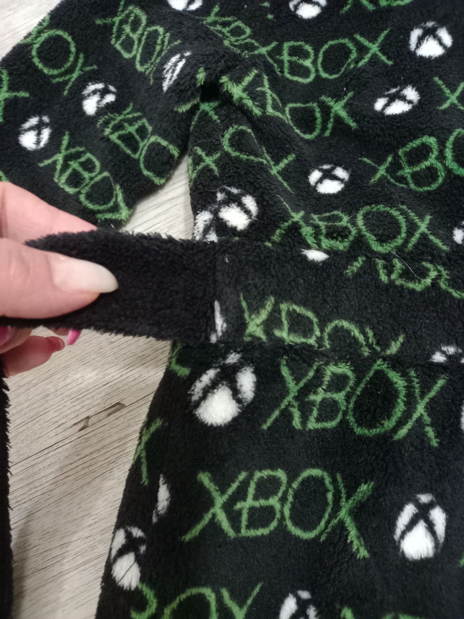 Xbox chłopięcy cieplutki mięciutki porannik szlafrok z kapturem 122cm